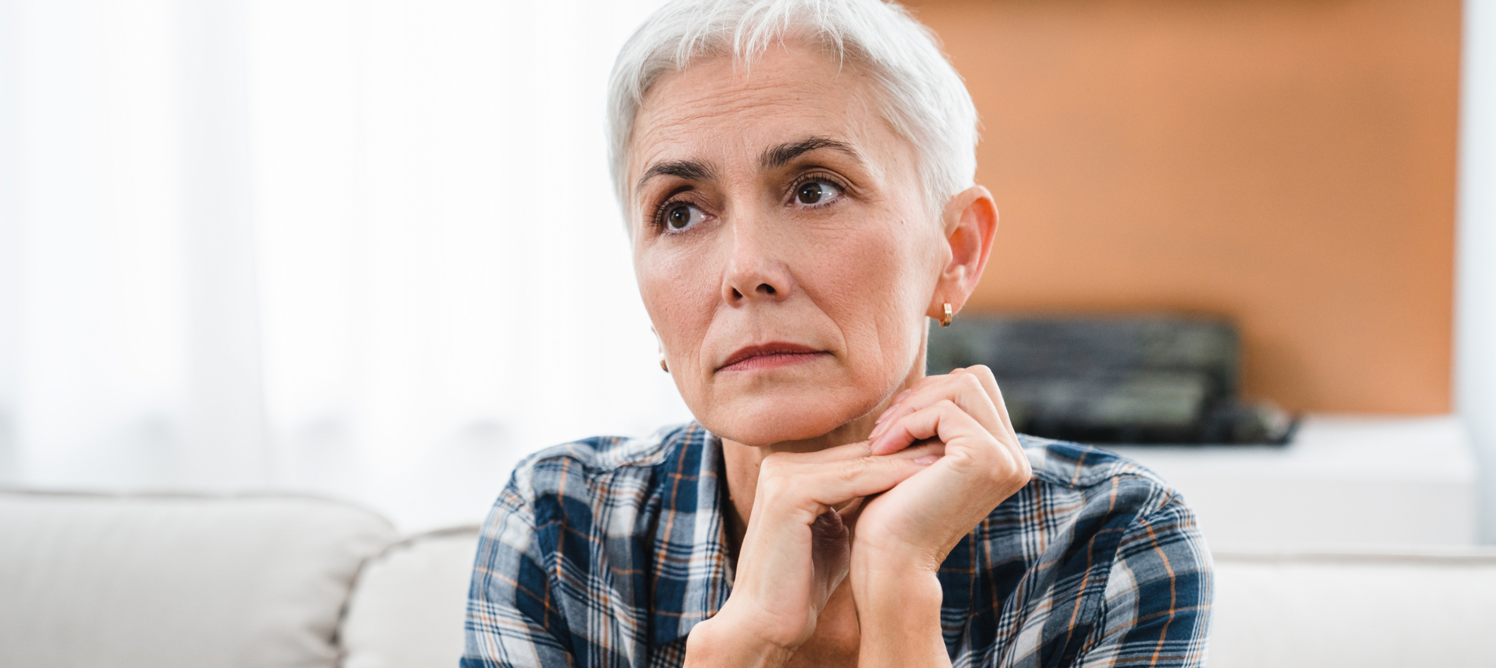 Woman looking serious