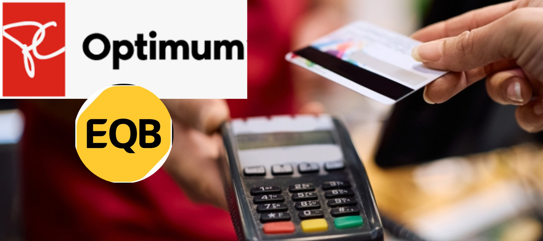 Close up of customer using credit card