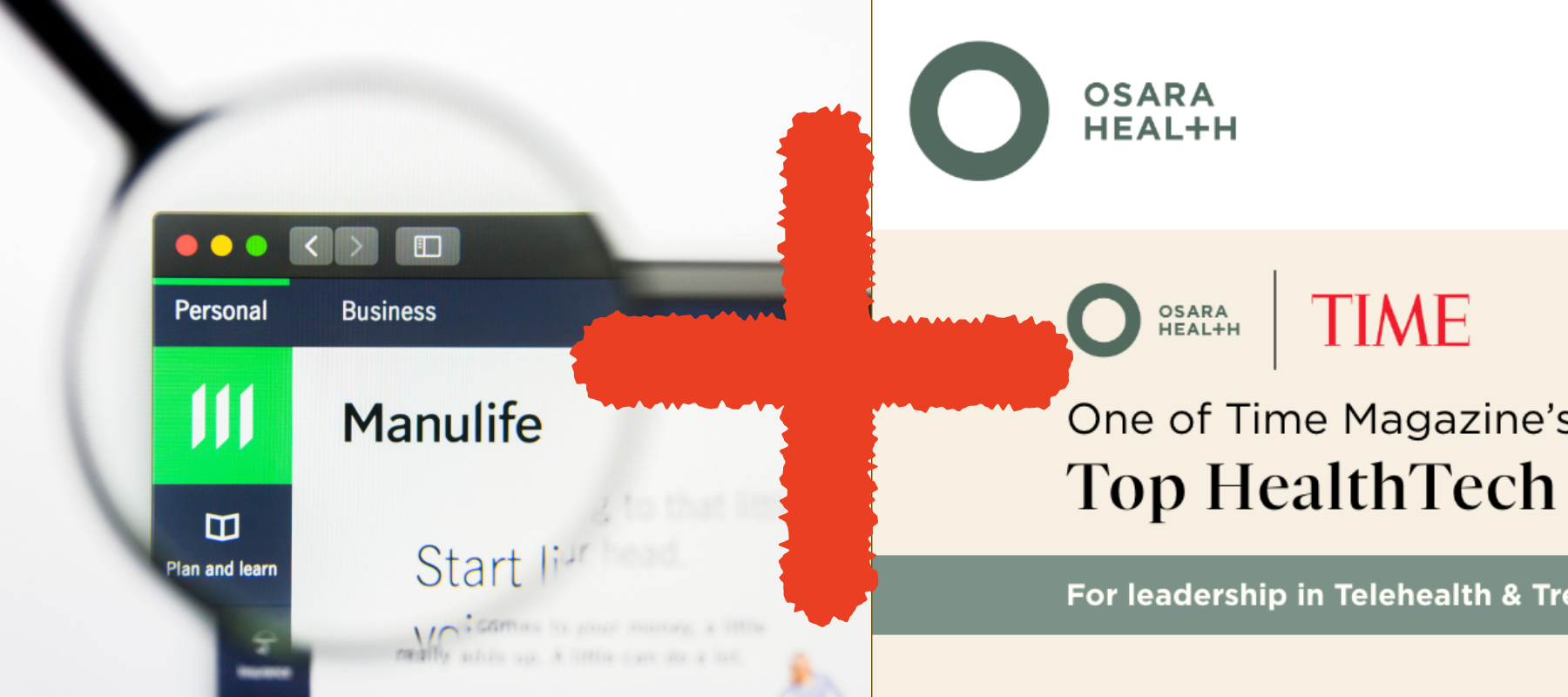 Manulife website homepage + Osara Health homepage