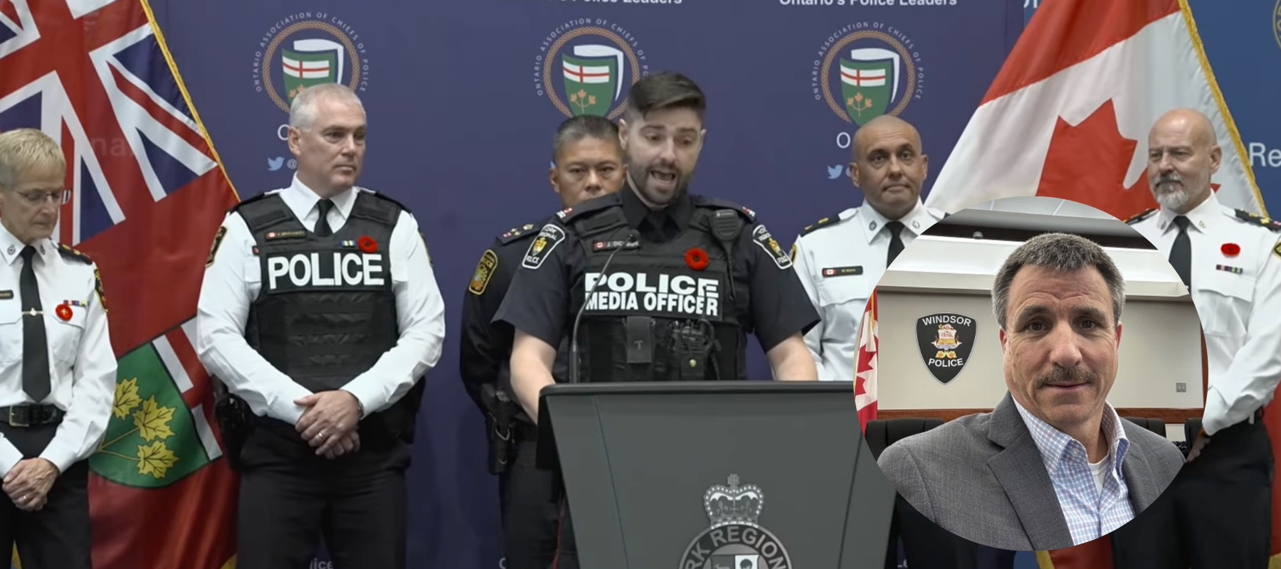 The Ontario Association of Chiefs of Police (OACP) crime prevention media event (Inlay) Headshot of Barry Horrobin