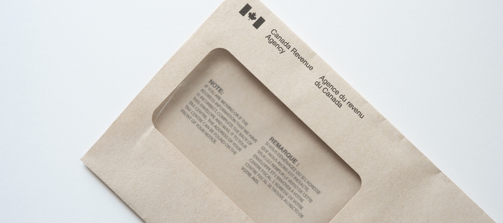 2023: empty window envelope from Canada Revenue Agency
