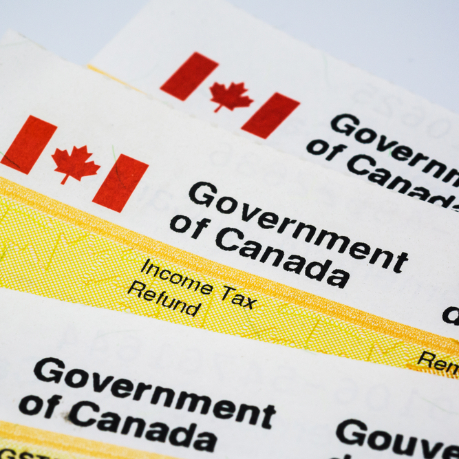 Photo of Canada Revenue cheques