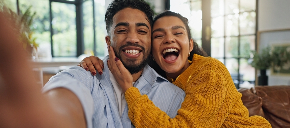 Happy couple taking a selfie