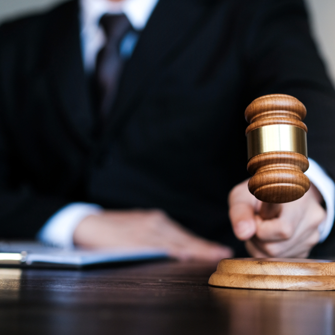 Judge banging gavel