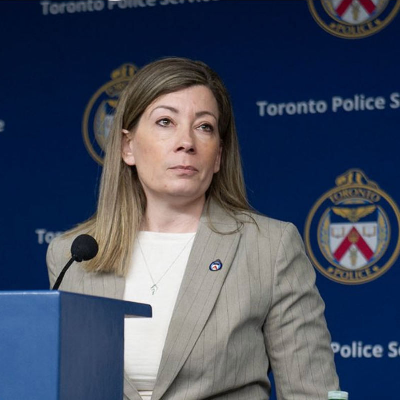 Toronto Police Services Detective Sergeant Lindsay Riddell speaks to media on Project Lighthouse + Image of SMS blasters in back of a car