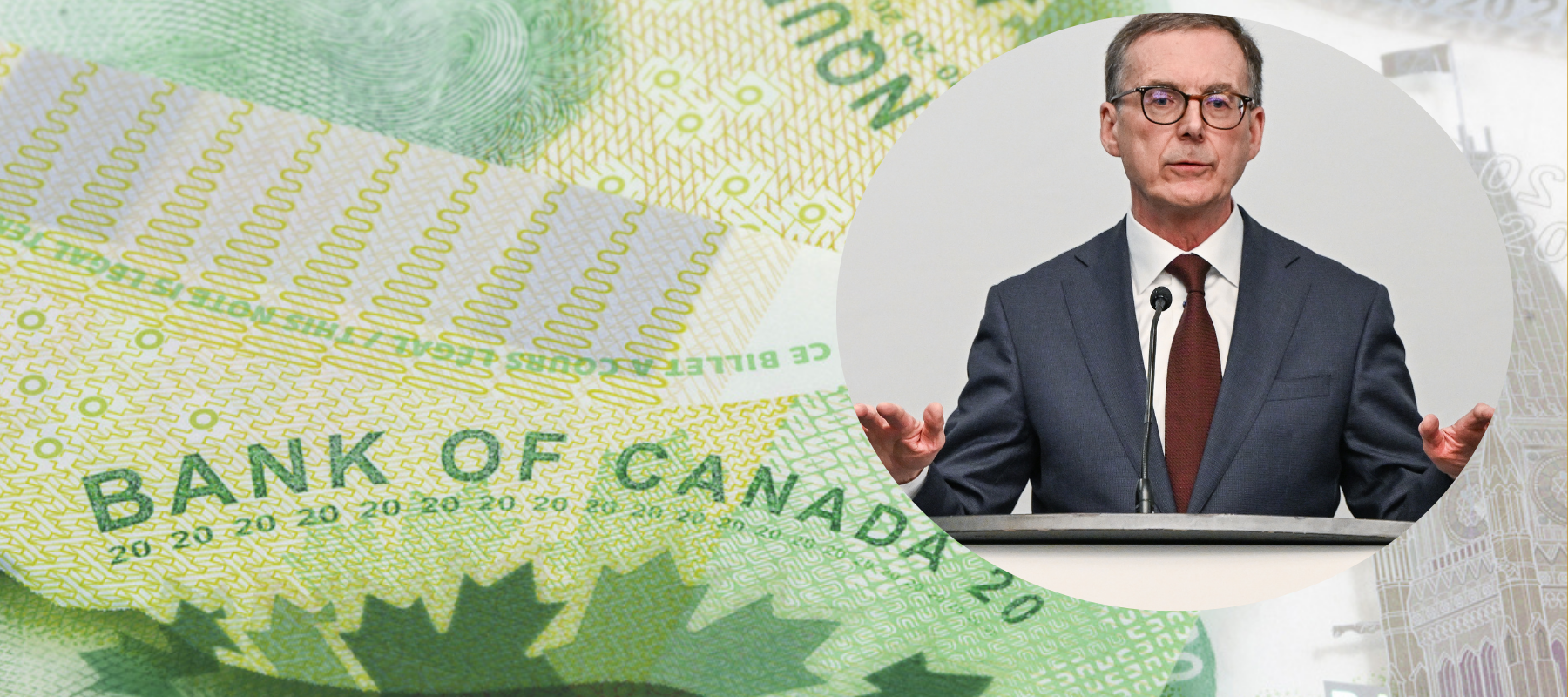 Photo of Canada's $20 bill + BoC Governor Tiff Macklem