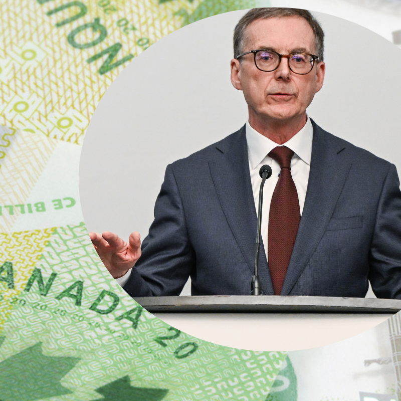 Photo of Canada's $20 bill + BoC Governor Tiff Macklem