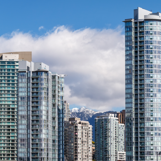 Apartment buildings in downtown Vancouver