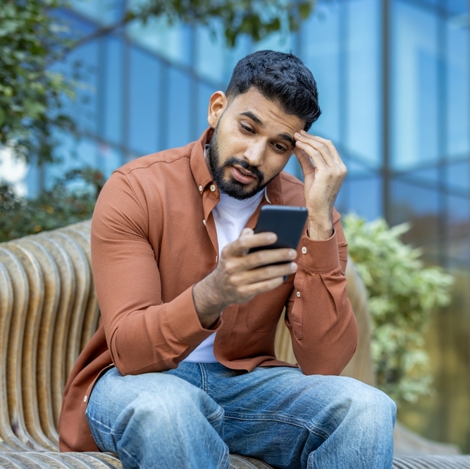 Man looking at phone