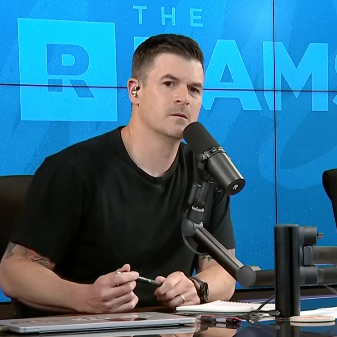 Dr. John Deloney and Jade Warshaw on the set of the Ramsey Show