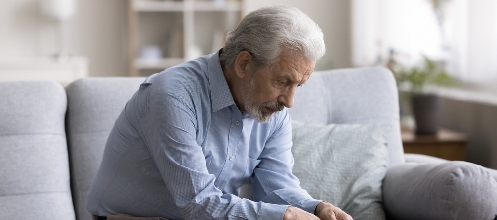Sad looking male retiree
