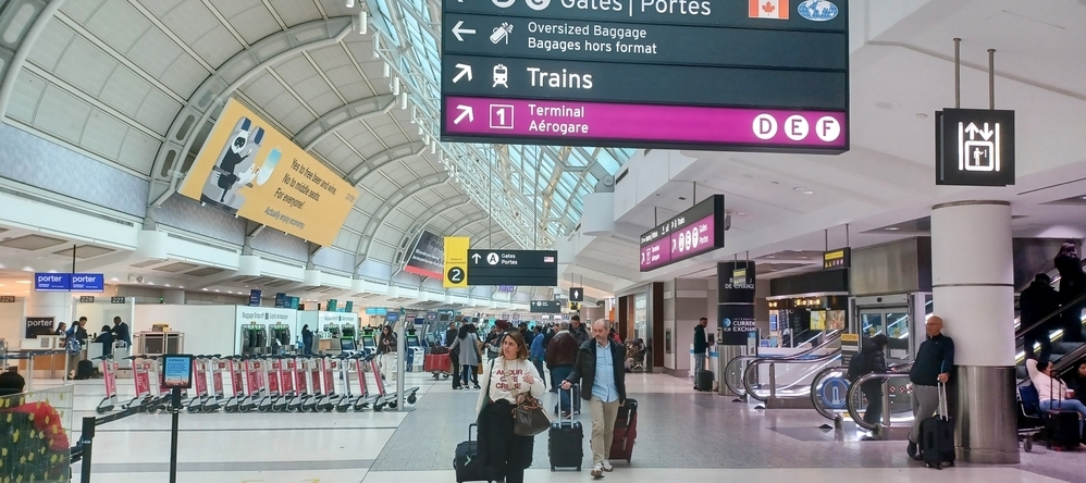 Passengers travelling at Pearson International Airport