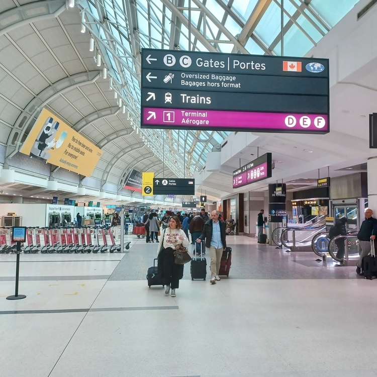 Passengers travelling at Pearson International Airport