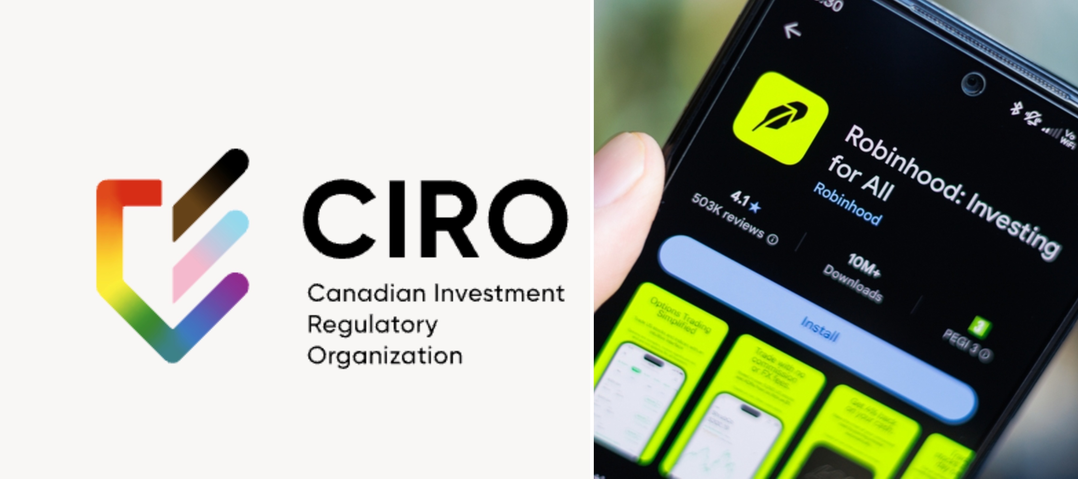 Screenshot of CIRO + Robinhood mobile app
