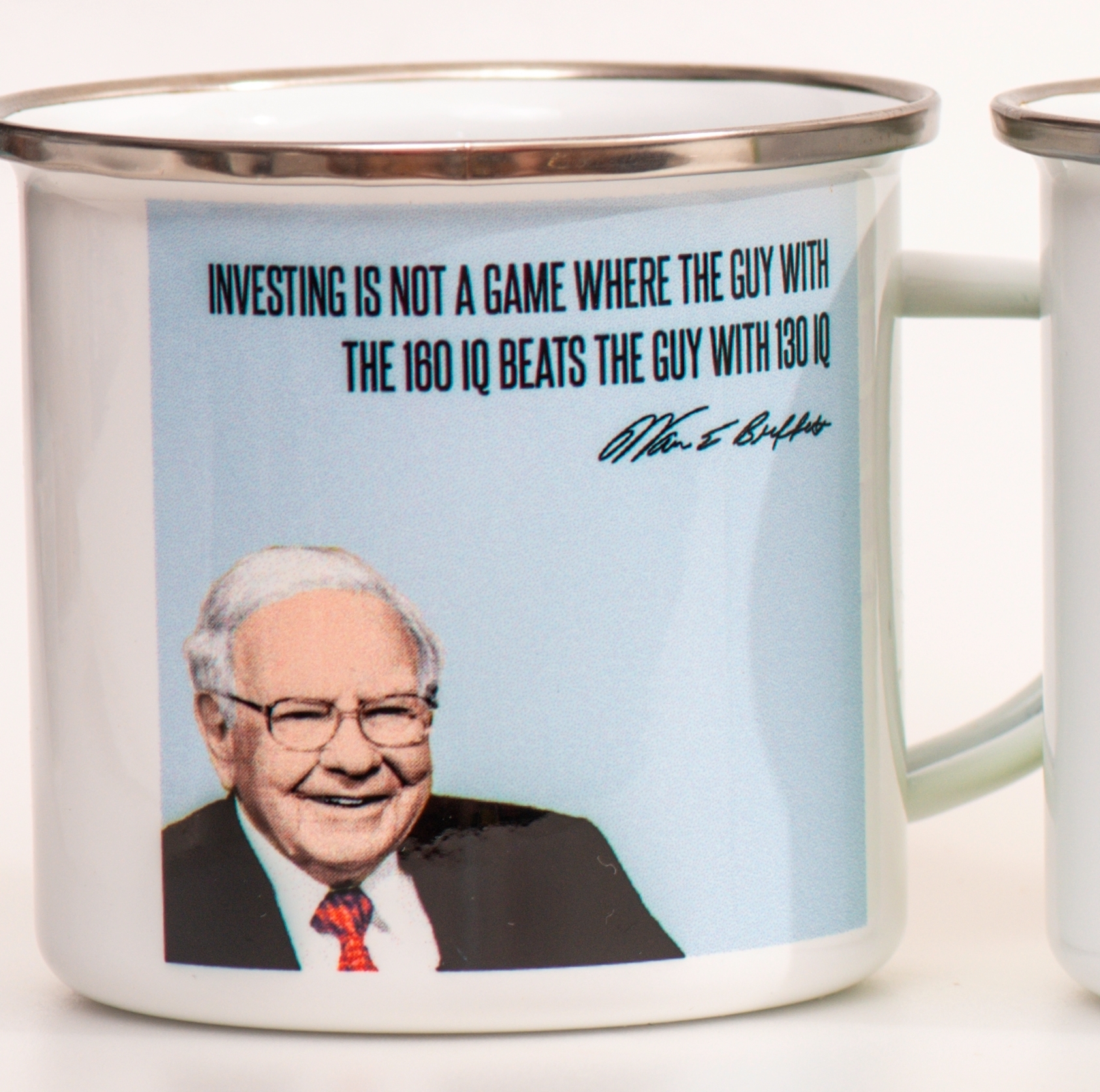 Coffee mugs with famous quotes from Warren Buffett