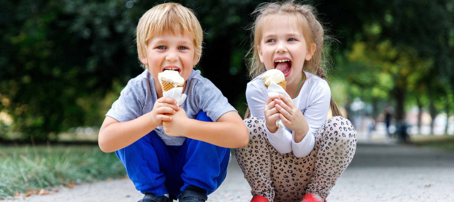 Children enjoying ice cream