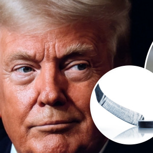 President Donald Trump + Prime Minister Mark Carney (Inlay) hockey stick and puck