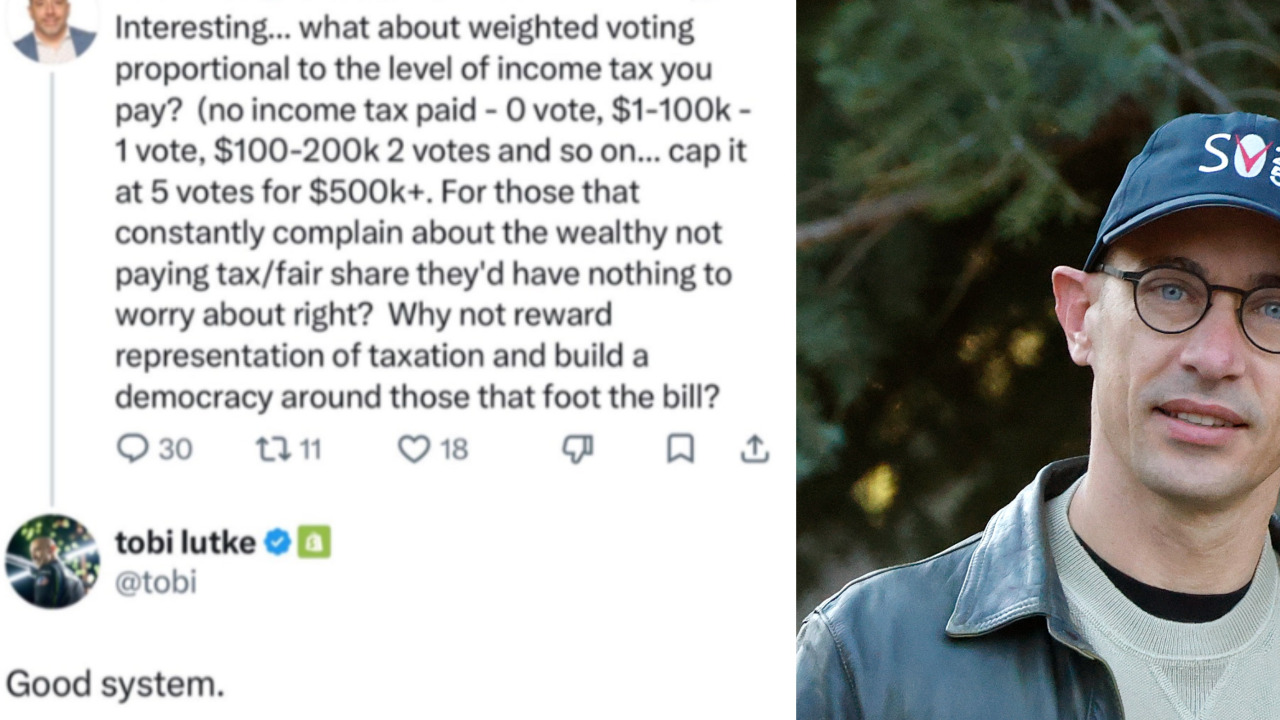 Shopify CEO Tobi Lütke endorses plan giving $500K earners 5 votes and stripping 6.4 million Canadian pensioners of the right to vote