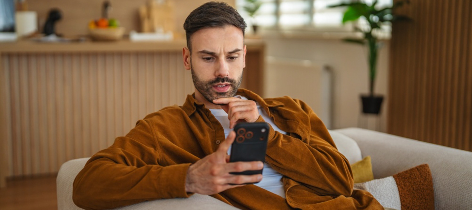 Young man on his phone