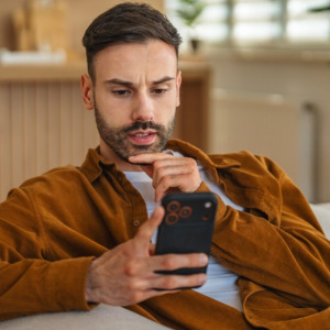 Young man on his phone