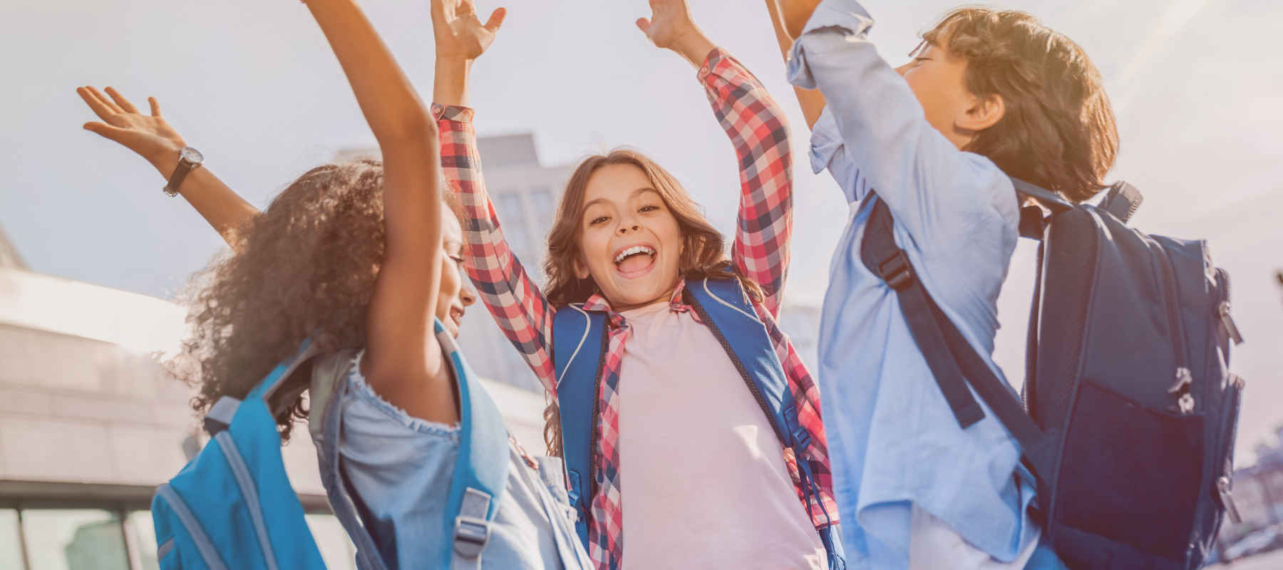 Kids excited for school