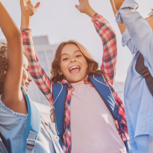 Kids excited for school