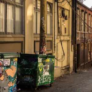 Empty back alley on one of the streets of Vancouver British Columbia