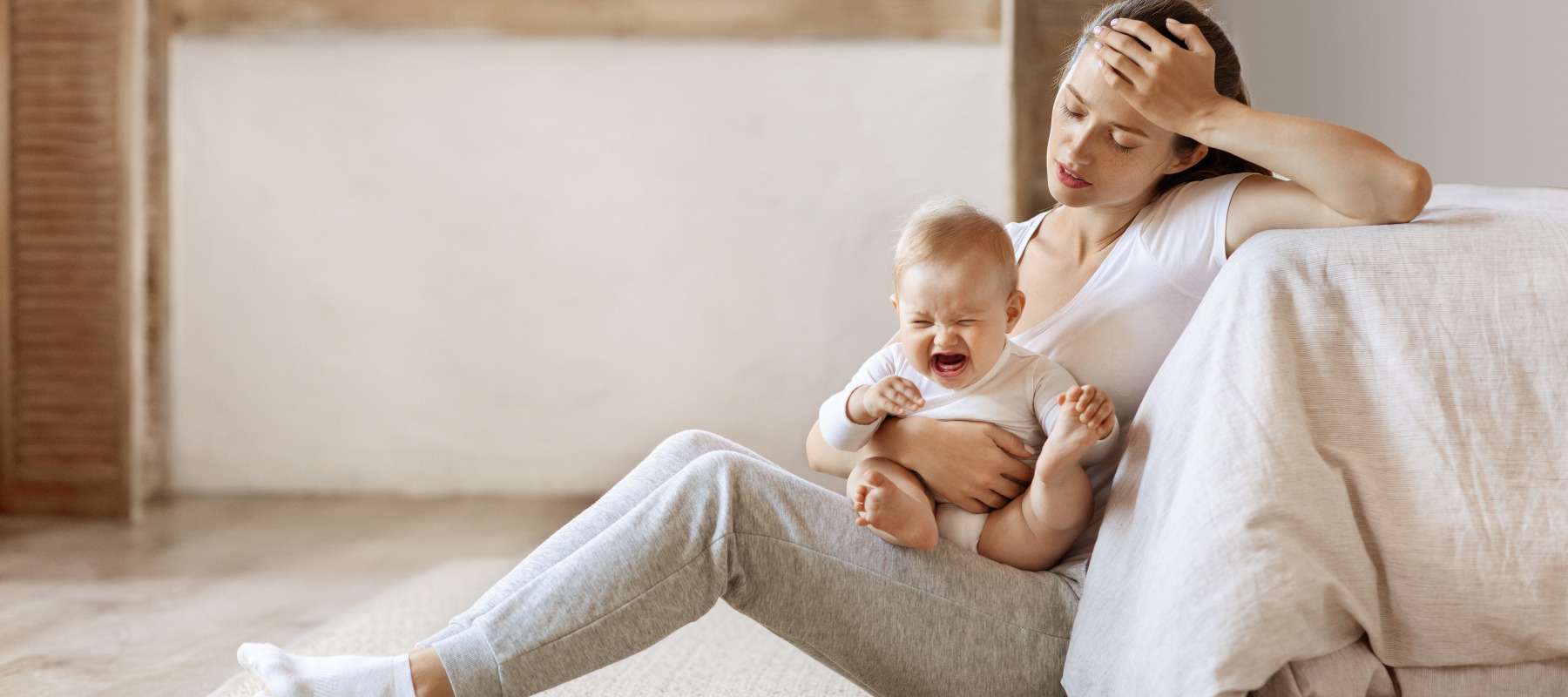 Mom suffering from postpartum depression