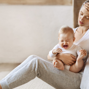 Mom suffering from postpartum depression