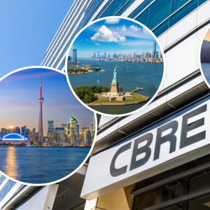 Toronto skyline + NYC + San Francisco + Calgary Saddledome