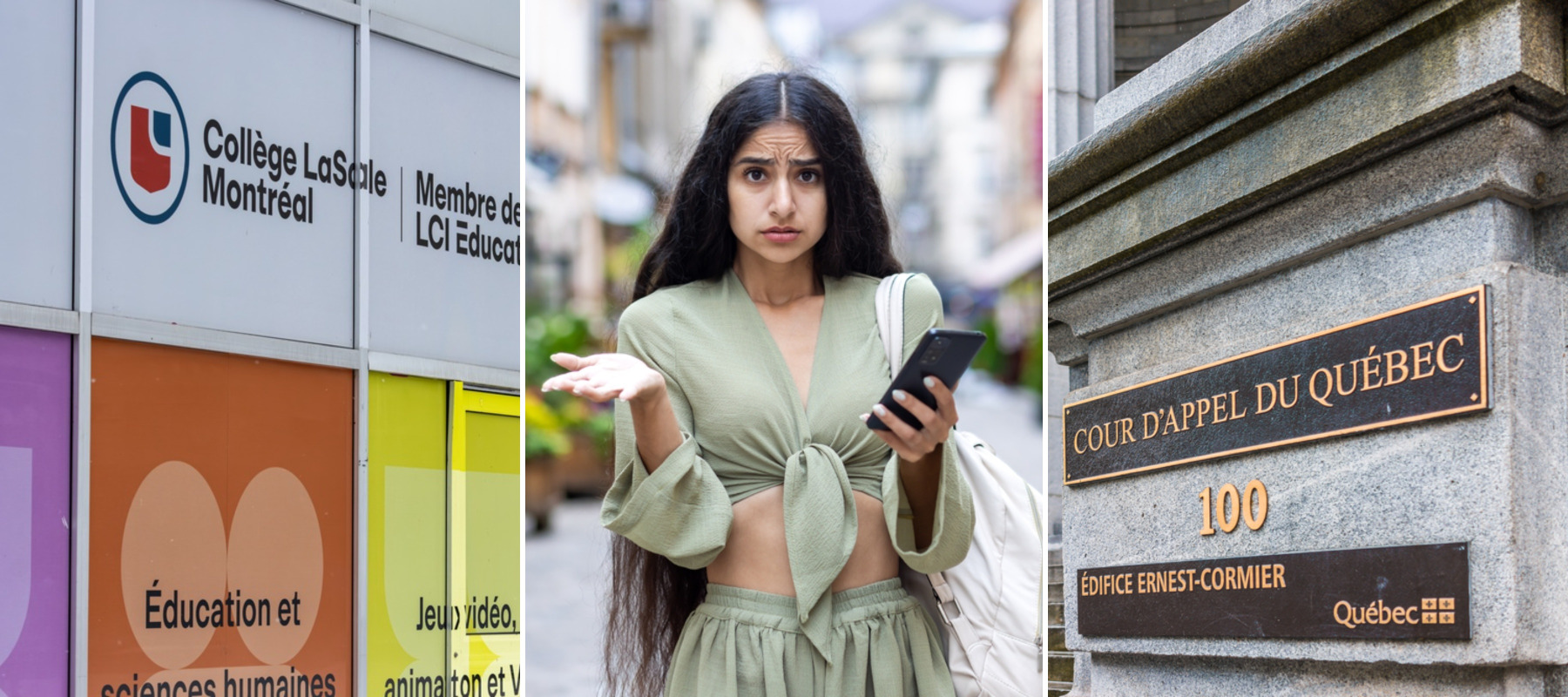 College LaSalle Montreal Dec 2025 + Young worried student + Quebec Supreme Court