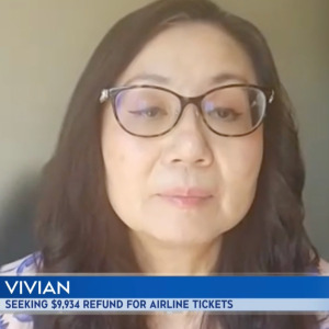 Expedia app on a smartphone + Vivian speaks to CTV News Toronto