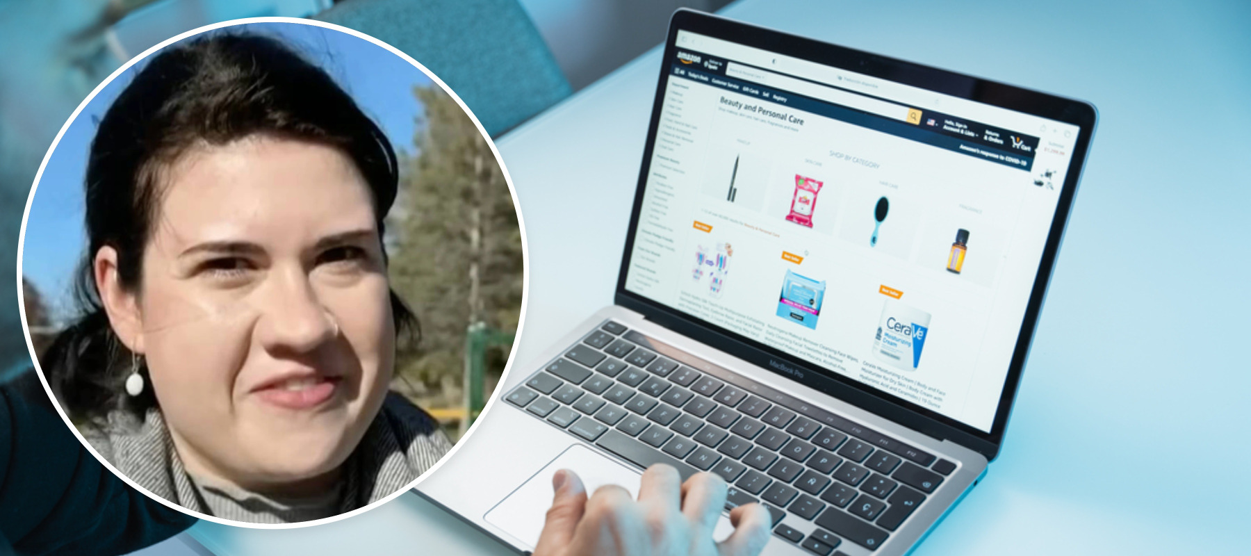 Kimberley Bray + man shopping online
