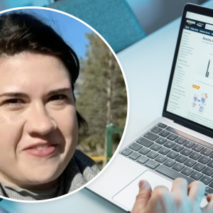 Kimberley Bray + man shopping online
