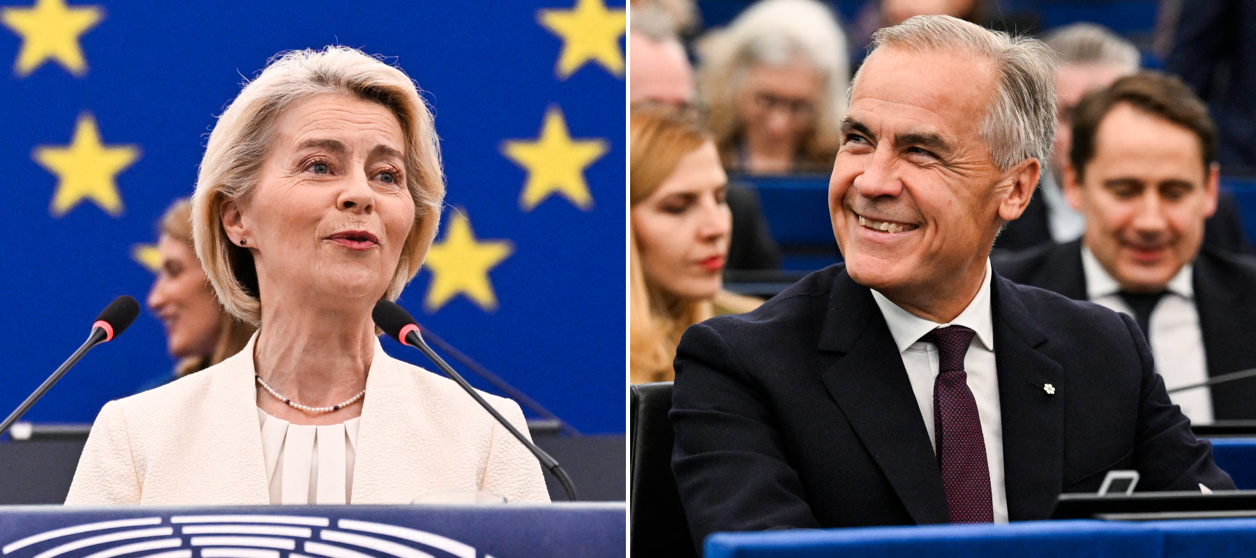 Ursula von der Leyen and Mark Carney at the Economic Summit in France