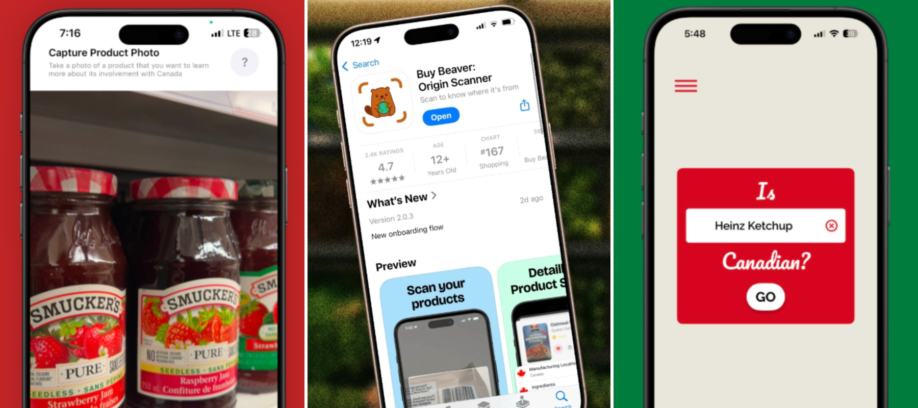 Maple Scan app + Buy Beaver mobile app + O SCANada app