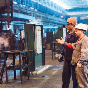 Workers in manufacturing plant