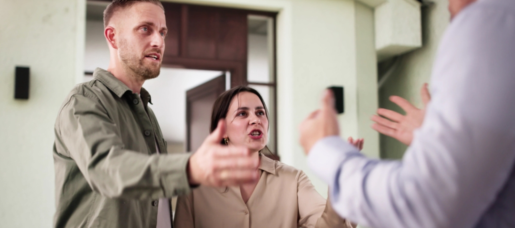 Tenants argue with landlord