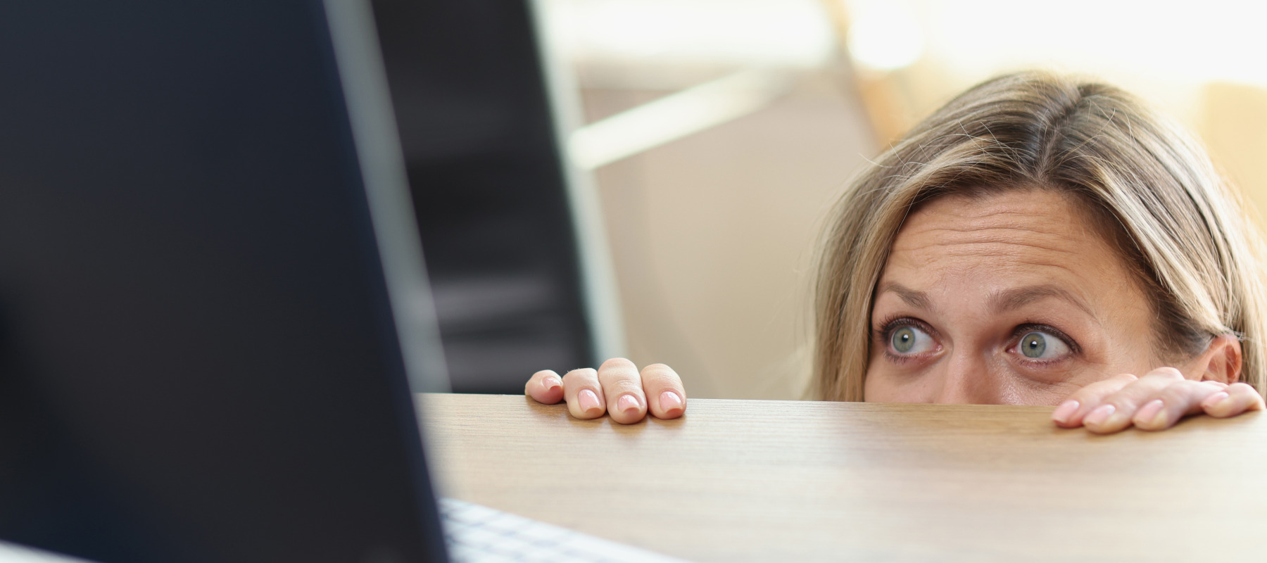 Scared woman