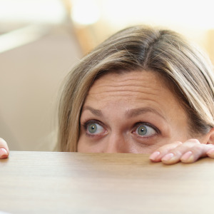 Scared woman