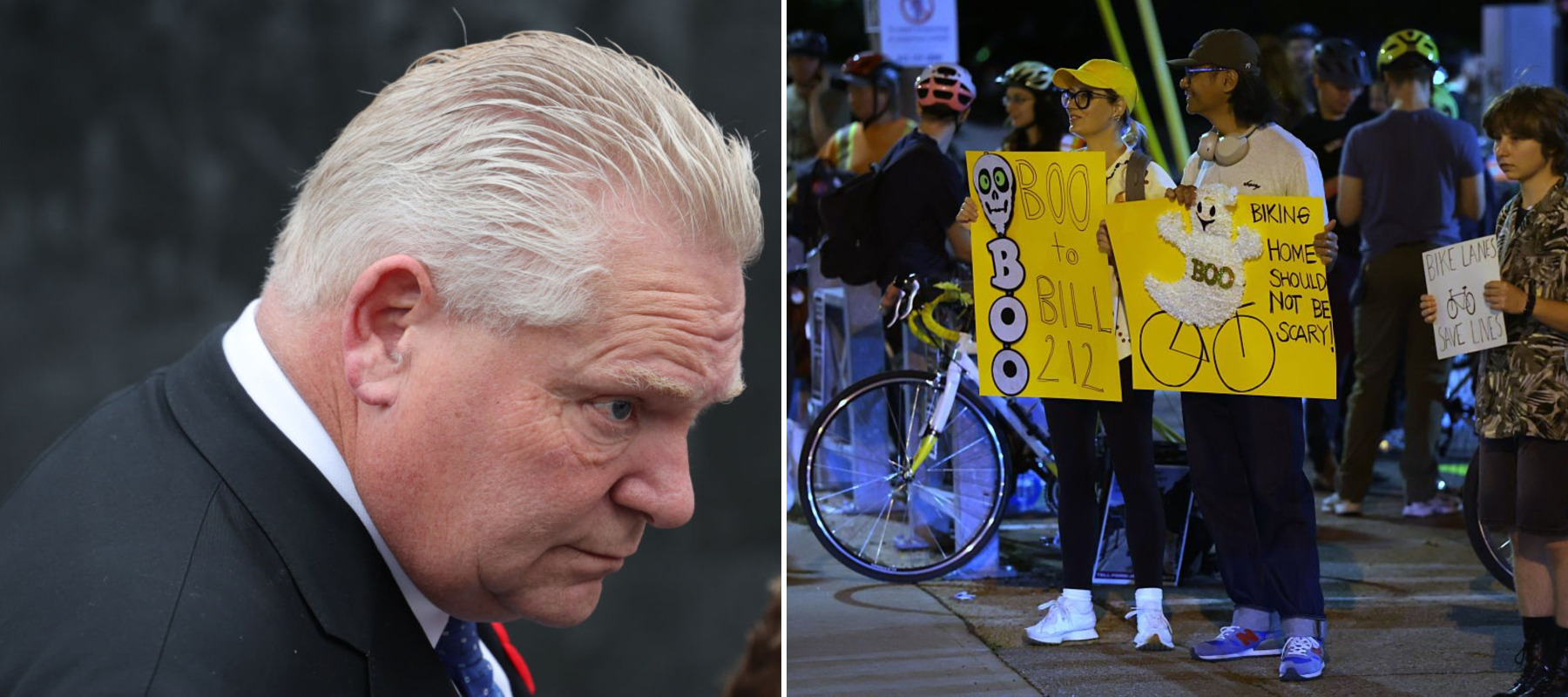 ON Premier Doug Ford at Remembrance Day 2022 + Protestors trying to save GTA bike lanes, Oct 13, 2026