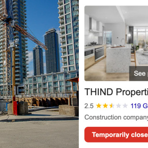 Construction on Thind's Lunar Eclipse in Burnaby, BC + Screenshot for Thind Property Developer (on Oct 14, 2026)