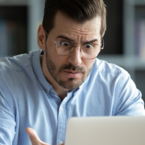Man frustrated with finances