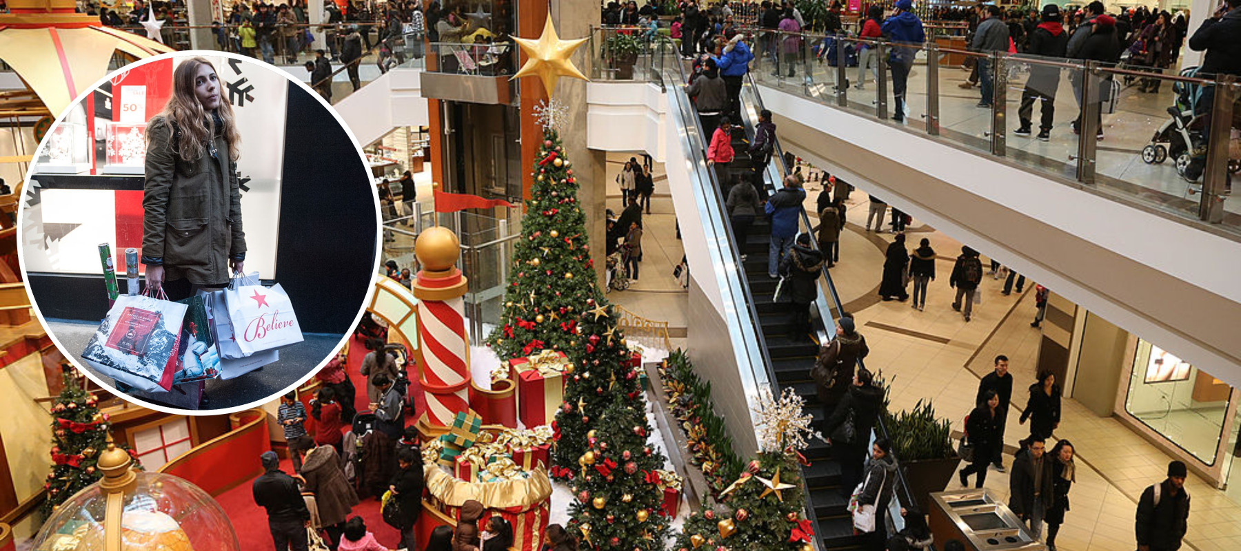 Toronto Eaton Centre holiday shoppers