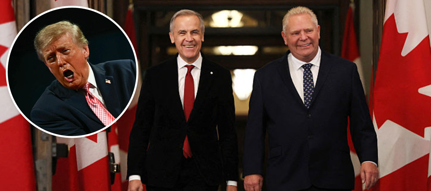 Donald Trump, Mark Carney and Doug Ford