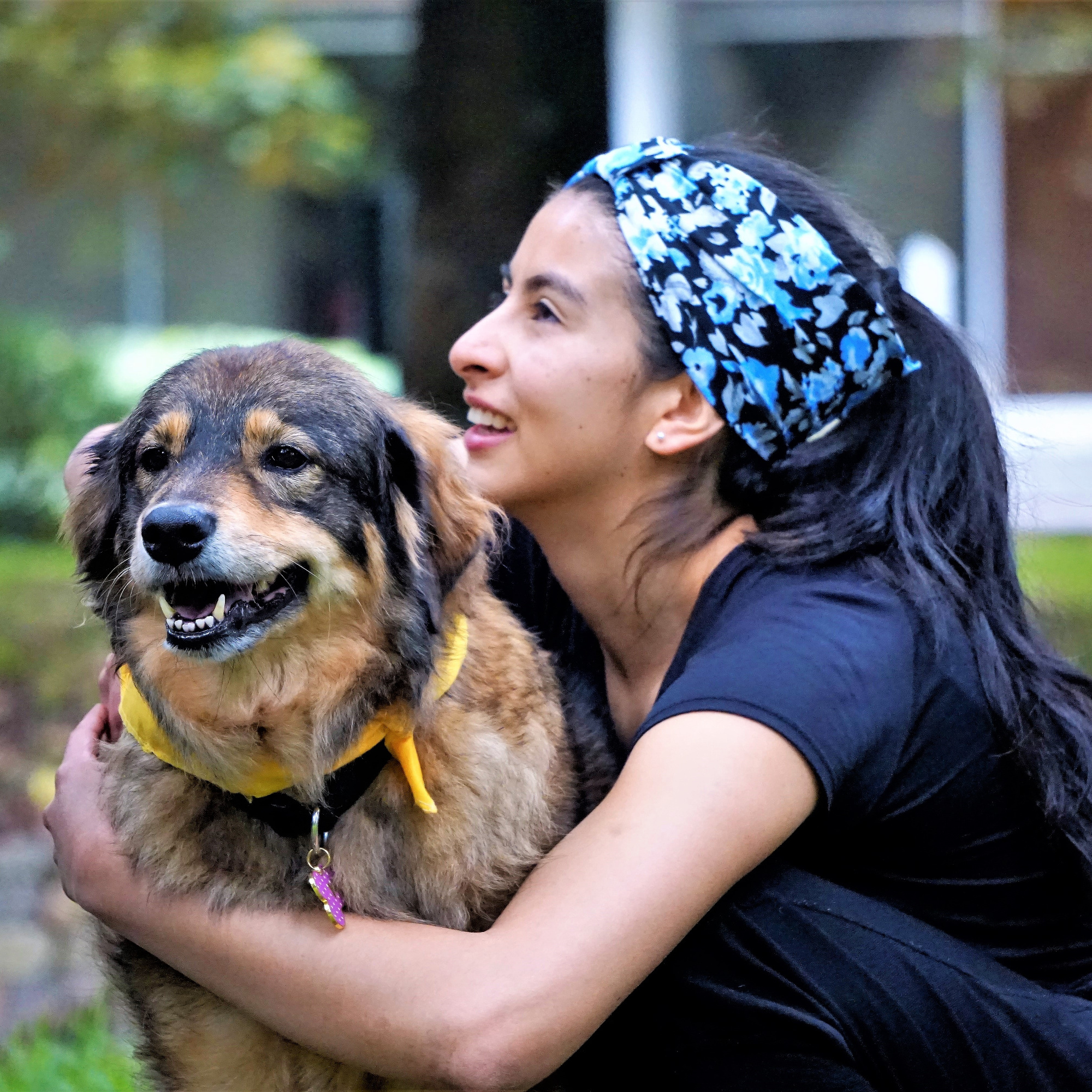 Dog and woman