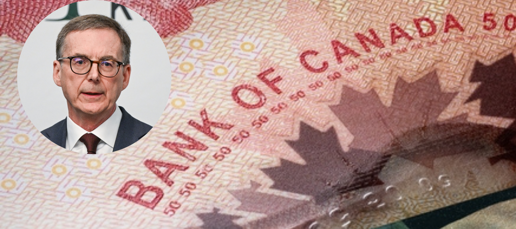 Governor of the Bank of Canada Tiff Macklem at G7 + close up of $50