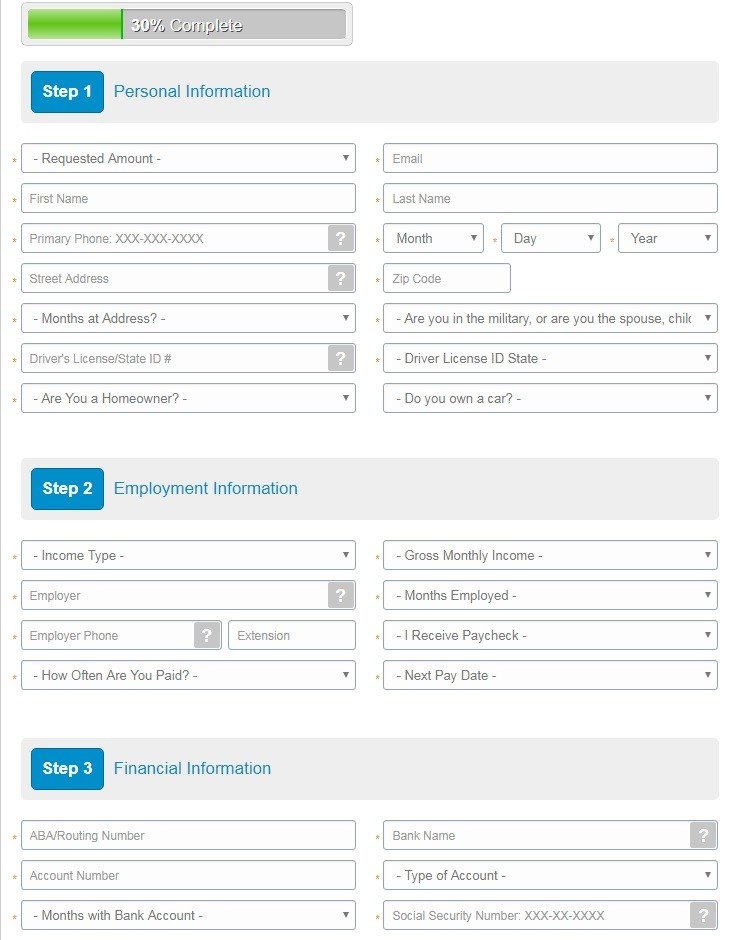 Sample Unemployment Loan Application Form